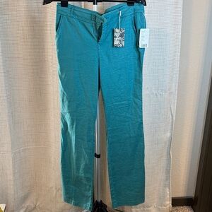 Level 99 Turquoise Wide-Leg Trousers